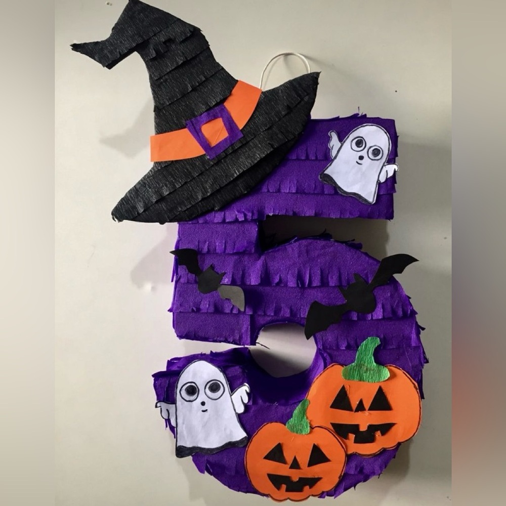 number 5 Halloween piñata (we can do any numbers)